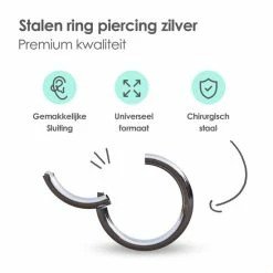 Kopen 🌟 MATTISE Zilveren Chirurgisch Stalen Ring Piercing — Zilver Kleurige — 10 Mm Diameter & 1,2 Mm Staafdikte — Oorbellen Ringetje Geschikt Voor Helix Tragus Septum Lip Neus Wenkbrauw Piercings 🛒 -Sieraden-horloges Winkel 550x550 100