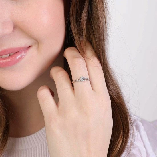 Promo 🎉 Lucardi - Dames Ring Met Zirkonia - Ring - Cadeau - Echt Zilver - Zilverkleurig 💯 5 Promo 🎉 Lucardi - Dames Ring Met Zirkonia - Ring - Cadeau - Echt Zilver - Zilverkleurig 💯 - Afbeelding 3