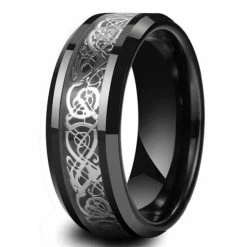 Korting ⌛ Precious Jewel Tungsten- Wolfraam Ring Viking Black 😀
