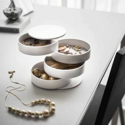 Beste deal ๐ Yamazaki Sieradendoos Draaibaar Wit - Wit - Decoratief โญ