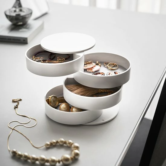 Beste deal 🎁 Yamazaki Sieradendoos Draaibaar Wit - Wit - Decoratief ⭐ 13 Beste deal 🎁 Yamazaki Sieradendoos Draaibaar Wit - Wit - Decoratief ⭐ - Afbeelding 11