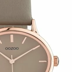 Gloednieuw 🎉 OOZOO Timepieces - Rosé Gouden Horloge Met Taupe Leren Band - C10943 - Ø38 ✨ -Sieraden-horloges Winkel 550x550 1103