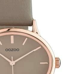 Gloednieuw 🎉 OOZOO Timepieces - Rosé Gouden Horloge Met Taupe Leren Band - C10943 - Ø38 ✨ -Sieraden-horloges Winkel 550x550 1104