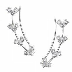 Aanbiedingen ❤️ La Rosa Princesa Chevron Ear Climbers Ear Cuffs Oorklimmers - Zilver Zirkonia 🧨