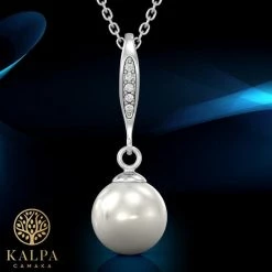 Korting 👏 Yolora Dames Ketting Met Kalpa Camaka Parel En Kristal Hanger - Zilver Kleurig - 18K Witgoud Verguld - Cadeauverpakking 😀 -Sieraden-horloges Winkel 550x550 1122