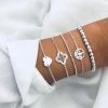 Begroting 🔥 Fashion Favorite Set Armbanden Symbol | 5 - Delig | Zilverkleurig | 18-19,5 Cm ✨