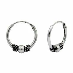 Goedkoop 🛒 Zilver 12mm Bali Met Balletje Oorringen | Oorbellen Dames Zilver | Ear Hoops | Zilverana | Sterling 925 Silver 🤩