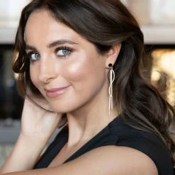 Flash-uitverkoop ⌛ Chic By Lirette - RVS Rosé Zwart Oorbellen Rond Gekruld - Elegante Oorhangers - Rose Goud Inc. Sieradenzakje 🧨 -Sieraden-horloges Winkel 550x550 1157