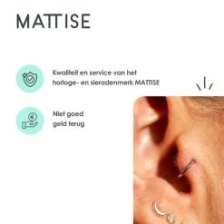 Uitgang 🥰 MATTISE Zilveren Chirurgisch Stalen Ring Piercing — Zilver Kleurige — 6 Mm Diameter & 1,0 Mm Staafdikte — Oorbellen Ringetje Geschikt Voor Helix Tragus Septum Lip Neus Wenkbrauw Piercings ✨ -Sieraden-horloges Winkel 550x550 1218