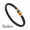 Gloednieuw ❤️ Vardaan Gevlochten Armband - Zwart Leren Armband - Regenboog Armband - Pride Armband - LGBTQ - Magneet - Zwart 🧨