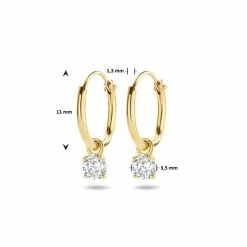 Uitgang 💯 Marie-Celeste Zirkonia Hangers Dames Oorringen 11 Mm - Goud 😉 -Sieraden-horloges Winkel 550x550 172
