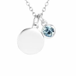 Nieuw 👍 Lucardi - Dames Ketting Kristal Birthstone - Echt Zilver - Ketting - Cadeau - 45 Cm - Zilverkleurig 🎉 -Sieraden-horloges Winkel 550x550 215