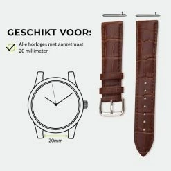 Korting ❤️ SmartphoneClip Horlogeband - Leer - 20mm - Bruin 😉 -Sieraden-horloges Winkel 550x550 261
