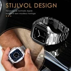 Kopen 🔔 Daniel Eden DanielEden Luxe Apple ⌚ Watch Series Horloge Band - Roestvrij Staal - Zilver - Apple ⌚ Watch Strap - 44 Mm - Stainless Steel Polsband 🔥 -Sieraden-horloges Winkel 550x550 267