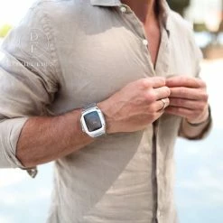 Kopen 🔔 Daniel Eden DanielEden Luxe Apple ⌚ Watch Series Horloge Band - Roestvrij Staal - Zilver - Apple ⌚ Watch Strap - 44 Mm - Stainless Steel Polsband 🔥 -Sieraden-horloges Winkel 550x550 268