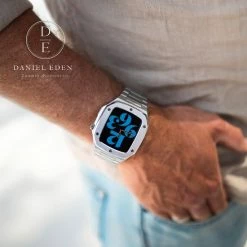 Kopen 🔔 Daniel Eden DanielEden Luxe Apple ⌚ Watch Series Horloge Band - Roestvrij Staal - Zilver - Apple ⌚ Watch Strap - 44 Mm - Stainless Steel Polsband 🔥 -Sieraden-horloges Winkel 550x550 269
