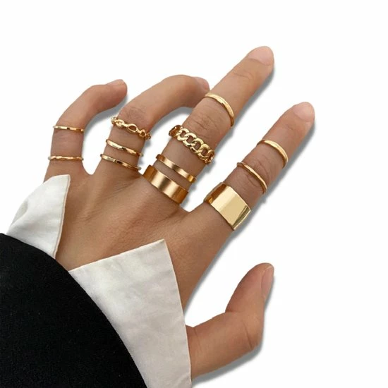 Uitgang ⌛ Joboly Ringen Set Ringset 10 Stuks - Goudkleurig - Dames ⭐ 3 Uitgang ⌛ Joboly Ringen Set Ringset 10 Stuks - Goudkleurig - Dames ⭐