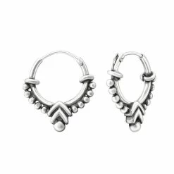 Promo ๐ฏ Oorbellen Dames | Oorring/oorringen | Zilveren Bali Hoops, Chevron Met Bolletjes | WeLoveSilver ๐