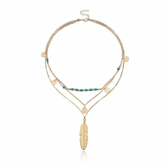 Groothandel ✔️ Joboly Multilayer Veer Coin Muntjes Ketting - Dames - Goudkleurig - 40-45 Cm ❤️ 4 Groothandel ✔️ Joboly Multilayer Veer Coin Muntjes Ketting - Dames - Goudkleurig - 40-45 Cm ❤️ - Afbeelding 2