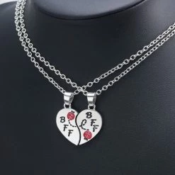 Korting 🥰 Bixorp Friends BFF Ketting Voor 2 Met Zilverkleurig Hartje Lieveheersbeestje - Vriendschapsketting Meisjes - Best Friends Ketting Vriendschap Cadeau Voor Twee 🎁 -Sieraden-horloges Winkel 550x550 362