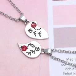 Korting 🥰 Bixorp Friends BFF Ketting Voor 2 Met Zilverkleurig Hartje Lieveheersbeestje - Vriendschapsketting Meisjes - Best Friends Ketting Vriendschap Cadeau Voor Twee 🎁 -Sieraden-horloges Winkel 550x550 363