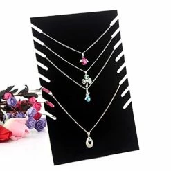 Hete verkoop 😍 IBright Sieraden Display Ketting Standaard Zwart - Velours - Voor 10 Kettingen Of Armbanden 👏