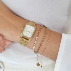 Korting 😍 BURKER ⌚ Watches BURKER Isabell - Rechthoekig Dames Polshorloge - Goud - 28 Mm ⭐ -Sieraden-horloges Winkel 550x550 373