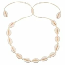 Groothandel ✨ Fako Bijoux® - Ketting - Schelpjes - Schelpen - Schuifknoop - 60cm - Wit - Sinterklaas & Kerst 👍