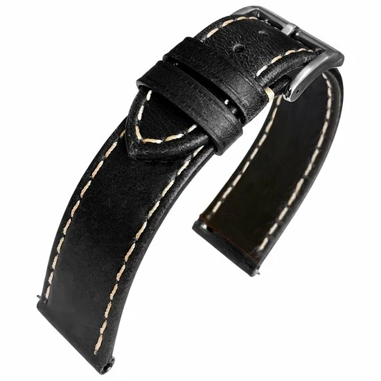 Korting π₯ NATOS.com Kalfslederen Horlogebandje Zwart 22mm β 3 Korting π₯ NATOS.com Kalfslederen Horlogebandje Zwart 22mm β