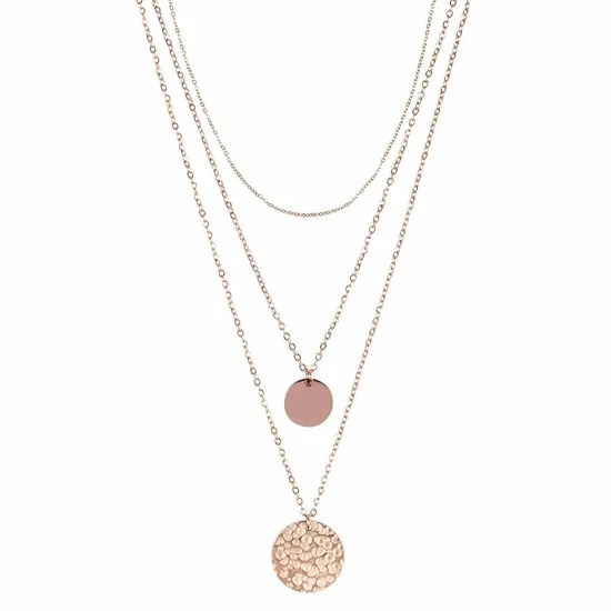 Nieuw 👍 Chic By Lirette 3 Dubbele Stalen Layer Ketting - Gehamerd- RVS - Muntjes Reliëf - Rosé Goud - 38+5 / 42+8 Cm - 3 Kettingen Set Inc. Sieradenzakje 🔔 3 Nieuw 👍 Chic By Lirette 3 Dubbele Stalen Layer Ketting - Gehamerd- RVS - Muntjes Reliëf - Rosé Goud - 38+5 / 42+8 Cm - 3 Kettingen Set Inc. Sieradenzakje 🔔