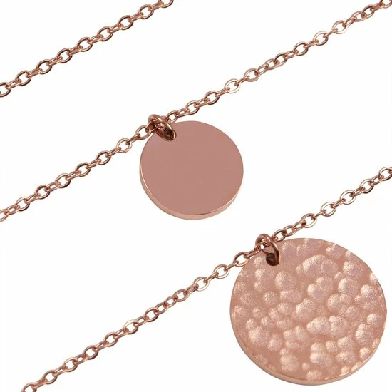 Nieuw 👍 Chic By Lirette 3 Dubbele Stalen Layer Ketting - Gehamerd- RVS - Muntjes Reliëf - Rosé Goud - 38+5 / 42+8 Cm - 3 Kettingen Set Inc. Sieradenzakje 🔔 7 Nieuw 👍 Chic By Lirette 3 Dubbele Stalen Layer Ketting - Gehamerd- RVS - Muntjes Reliëf - Rosé Goud - 38+5 / 42+8 Cm - 3 Kettingen Set Inc. Sieradenzakje 🔔 - Afbeelding 5