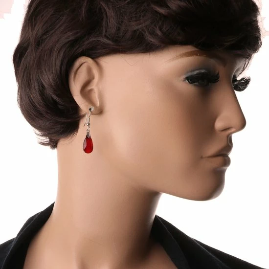 Beste Pirce ✔️ Behave® - Oorbellen Dames – Zilver Kleurig - Oorhangers – Rood – Druppel Vorm 😍 5 Beste Pirce ✔️ Behave® - Oorbellen Dames – Zilver Kleurig - Oorhangers – Rood – Druppel Vorm 😍 - Afbeelding 3