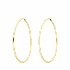 Beste deal ✔️ Lucardi - Zilveren Goldplated Oorbellen 60mm ✔️