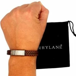 Hete verkoop 🔔 Rhylane – Rough & Rucket - Armband Bruin Leder & Gepatineerd Staal – Maat M/L (20.5 Cm) 👏 -Sieraden-horloges Winkel 550x550 473
