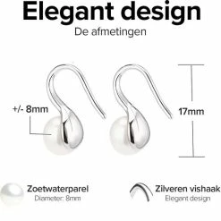 Aanbiedingen 🔔 Victorious Dames Oorbellen – Zoetwater Parel – Zilver – 17mm 🔔 -Sieraden-horloges Winkel 550x550 500