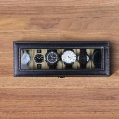 Begroting 🧨 Roxiq Luxe Horloge Box Voor 6 Horloges - Horlogedoos - Fluweel Kunstleer 💯 -Sieraden-horloges Winkel 550x550 506