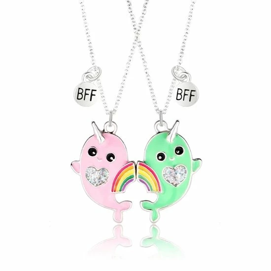 Begroting ✔️ Bixorp Friends BFF Ketting Voor 2 Roze & Groene Narwal Met Regenboog Zilverkleurig - Vriendschapsketting - Twee Helften Best Friends - Voor Meisjes - Best Friends Ketting Vriendschap Cadeau Voor Twee 👏 3 Begroting ✔️ Bixorp Friends BFF Ketting Voor 2 Roze & Groene Narwal Met Regenboog Zilverkleurig - Vriendschapsketting - Twee Helften Best Friends - Voor Meisjes - Best Friends Ketting Vriendschap Cadeau Voor Twee 👏