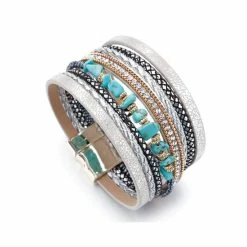 Aanbiedingen ๐คฉ Sorprese - Armband Dames - Spring - Wikkelarmband - Leren Dames Armbandje - Leer - Model V - Sinterklaas - Cadeau ๐