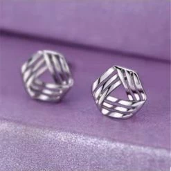 Aanbiedingen ⭐ Gading® Oorknopjes Zilveren Voor Dames -driehoek Oorknoppen -zilver 925 ⭐