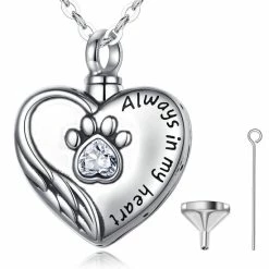 Nieuw ✔️ Dutch Duvall | Ashanger Zilver Sterling Voor Dieren( 925) Met Zilveren Ketting En Vulset | Assieraad Zilver Hond Of Kat Gedenksieraad Voor As 👏