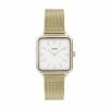 Gloednieuw 😀 Cluse La Tétragone Mesh White, Gold Colour 👏 -Sieraden-horloges Winkel 550x550 697