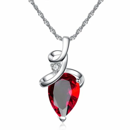 Uitgang π Victorious Dames Ketting – Zirkonia & Bergkristallen – Zilver/Rood – 45cm π 3 Uitgang π Victorious Dames Ketting – Zirkonia & Bergkristallen – Zilver/Rood – 45cm π
