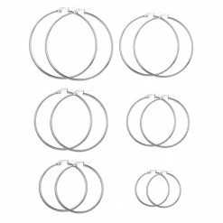 Flash-uitverkoop 🎁 Fako Bijoux® - Oorringen - Hoepel Oorbellen - RVS - Stainless Steel - Staal - 50mm - Zilverkleurig ✔️ -Sieraden-horloges Winkel 550x550 725