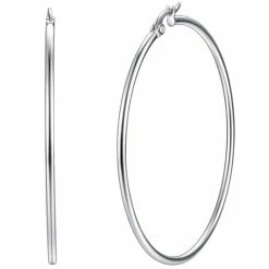 Flash-uitverkoop 🎁 Fako Bijoux® - Oorringen - Hoepel Oorbellen - RVS - Stainless Steel - Staal - 50mm - Zilverkleurig ✔️ -Sieraden-horloges Winkel 550x550 726