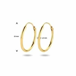 Top 10 🤩 Marie-Celeste Ronde Buis Dames Oorringen 15 Mm - Goud ⭐ -Sieraden-horloges Winkel 550x550 730