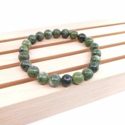 Korting 🔔 Bixorp Gems Edelsteen Armband Van Imitatie Jade - Gepolijste Edelsteen Kralenarmband - Natuurlijk Bewerkt - Cadeau Voor Haar - 18cm 👏