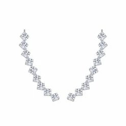Promo ๐ Zilverana - Oorklimmer - Ear Cuff - Ear Climber Oorbellen - 18 Zirkonia - Zilver ๐ฅ