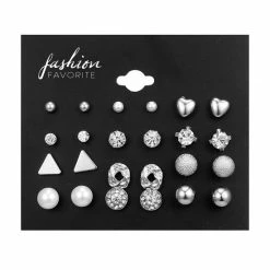 Nieuw ✨ Fashion Favorite Stud Oorbellen | Zilverkleurig | Bijoux | Set 12 Paar 🥰