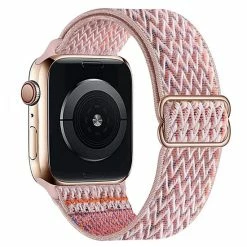 Goedkoopste 👏 RNZV - Apple ⌚ Watch Elastische Nylon Loop Band - ROZE - Geschikt Voor Apple ⌚ Watch Bandje 42 / 44 / 45 Mm - Series 1 2 3 4 5 6 7 SE - Smartwatch IWatch Horloge Band - 42mm 44mm 45MM- Elastische NYLON - ROZE 🧨