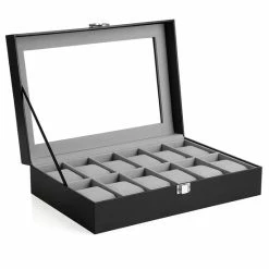 Top 10 🧨 Acaza Horlogedoos - Voor 12 Uurwerken - Zwart 💯 -Sieraden-horloges Winkel 550x550 888